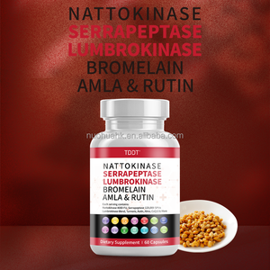 OEM Natto Extract Nattokinase Serrapeptase Lumbrokinase Capsules Bromelain Amla and Rutin Herbal <b>Supplement</b> 60 Capsules - Product Image 3
