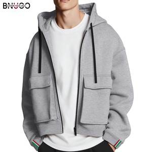 <span class=keywords><strong>Felpa</strong></span> con Cappuccio <span class=keywords><strong>Sportiva</strong></span> Casual da <span class=keywords><strong>Uomo</strong></span> Personalizzata con Spalle Scese Grandi Tasche in Pile Pesante con Zip - Product Image 1