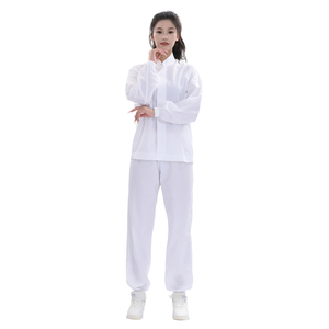 Divisa bianca in cotone a due pezzi <span class=keywords><strong>per</strong></span> l'industria alimentare |   Set di Maglia a Maniche Lunghe e Pantaloni <span class=keywords><strong>da</strong></span> 187 gsm |   Abbigliamento <span class=keywords><strong>da</strong></span> <span class=keywords><strong>Lavoro</strong></span> Igienico OEM - Product Image 5