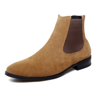 Bottes habillées à bout pointu en cuir de vachette confortables pour hommes, grandes tailles 38-48/6.5-14, bottines décontractées en cuir