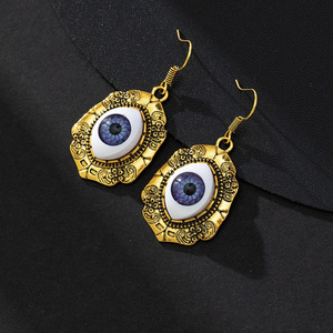 Evil Eye <b>Tassel</b> Drop <b>Earrings</b> Zinc Alloy Bezel Setting Fashion Jewelry For Women Yiwu Origin Style 1 To 6 - Product Image 3