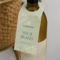 Étiquette suspendue pour bouteille, emballage personnalisé en boîte, boîte en papier pour bouteille de vin, emballage haut de gamme et promotion de la marque
