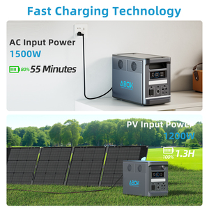 ABOK Ark2000 1536Wh LiFePO4 Portable Power Station 2000W <b>Solar</b> Generator US EU Local Stock Fast Delivery for Home Backup Outdoor - Product Image 4