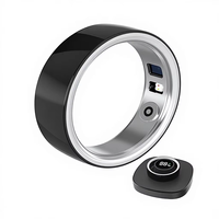 Anneau intelligent HK03 en céramique, alimenté par batterie, moniteur de fréquence cardiaque et d'oxygène sanguin, podomètre, suivi du sommeil, suivi de la forme physique, contrôlé par application