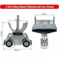 Chariot de suspension robuste pour grue, porte-câble réglable, antirouille, en acier inoxydable 304 pour câble d'alimentation rond/plat