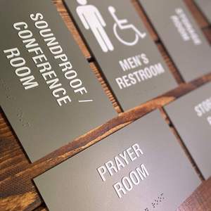 Señalización Táctil en Braille para Baños Accesibles para Discapacitados, Personalizada, <span class=keywords><strong>de</strong></span> Aluminio Cepillado, Impermeable, con Logotipo Personalizado - Product Image 2