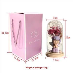 Décoration de <span class=keywords><strong>fleurs</strong></span> séchées et préservées sous verre lumineux LED haut de gamme, tendance sur Internet - Product Image 4