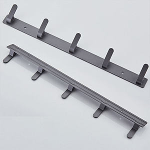 Pano.V Modern Black Hanging for Clothes Entryway Bathroom Wall Mounted <b>Coat</b> Racks with 6 <b>Hooks</b> Hanging Holder Towel Rack - Product Image 6