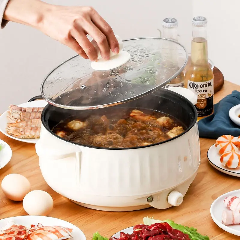 electric hot pot with steamer stainless steel nonstick fry pan electric cookware electric rice cooker