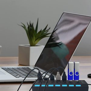 ฮับ <span class=keywords><strong>USB</strong></span> 2.0 แบบหลายพอร์ต 7 ช่อง สำหรับคอมพิวเตอร์และแล็ปท็อป - Product Image 6