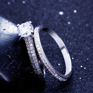 Ensemble de bagues de mariage classiques pour femmes, bijoux élégants pour la demande en mariage et les fiançailles - Product Image 3