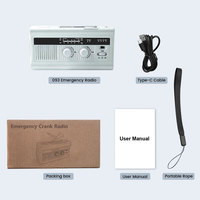 Radio portable AM FM d'urgence à manivelle solaire avec lampe torche LED et fonction météo NOAA pour les détaillants japonais