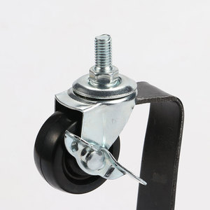 <b>Caster</b> <b>Wheels</b> 1.5 Inch Rubber Swivel With Side Pedal Brake Locking Mechanism Bolt Hole Type - Product Image 2