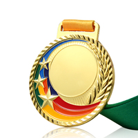 Médaille de sport en alliage de zinc coloré, forme étoile, personnalisable, pour marathon, vente en gros OEM ODM, démonstration disponible