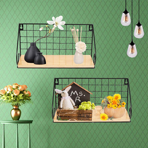 Wooden Wall Mounted Storage Rack Rectangle Durable Multipurpose <b>Shelf</b> For <b>Bedroom</b> Dorm Living Room - Product Image 3