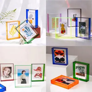 Wholesale Customized Crystal Acrylic Block Frame Clear Magnetic Photo Frames Double Side Acrylic Picture Frames