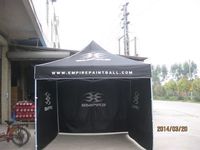 Tente de salon professionnelle extérieure avec logo publicitaire, structure en aluminium, parois complètes en tissu Oxford, imperméable, résistant aux UV, robuste