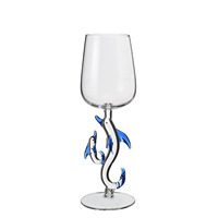 Verres à vin rouge en verre borosilicate sans plomb Samyo, personnalisés, uniques, avec un motif de dauphin, pour les mariages et les fêtes