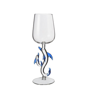 Verres à vin rouge en verre borosilicate sans plomb Samyo, personnalisés, uniques, avec un motif de dauphin, pour les mariages et les fêtes - Product Image 3