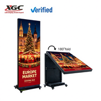 Pantalla LED Plegable para Interiores P2.5, Pantalla Publicitaria, Pantalla Dividida Móvil, Máquina de Publicidad Electrónica