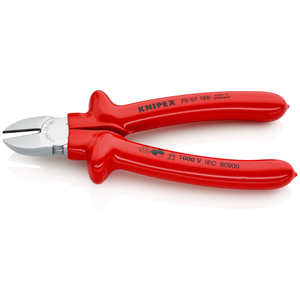 KNIPEX 70 07 180 เครื่องตัดแนวทแยงพร้อมฉนวนกันความร้อน ชุบโครเมียมผ่านการทดสอบ VDE ขนาด 180 มม. - Product Image 2