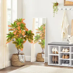 Migliore vendita finta pianta in vaso ColorfulSilk magazzino albero artificiale Croton Palm Bush per la casa deco