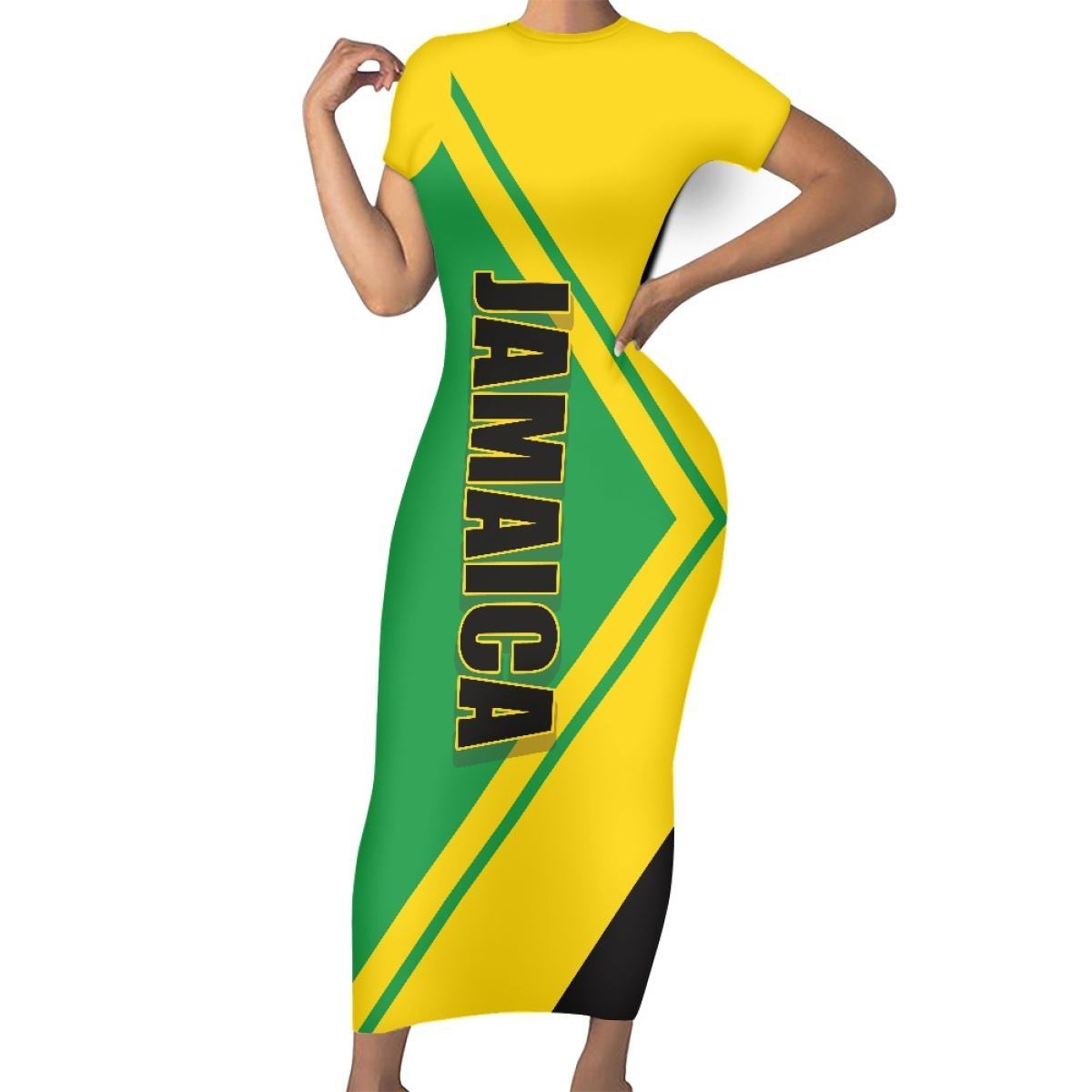 jamaican bodycon dress High Quality Women Clothing Women Maxi Jamaica Color:WHITE/BLUE How to Wear Ankle sydniejan Ladies dresses beach resort