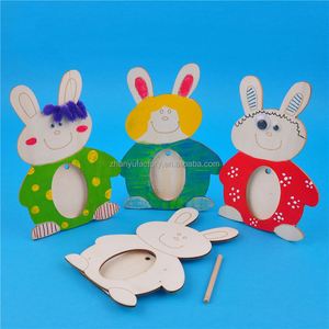 Children's Wooden Rabbit Family Jigsaw Baby <b>Puzzles</b> Colourful Clothes Educational Toys Graduation Thanksgiving Unisex Wood Box - Product Image 4