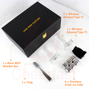 Caja <span class=keywords><strong>de</strong></span> madera reutilizable <span class=keywords><strong>de</strong></span> acero inoxidable para whisky, cubitos <span class=keywords><strong>de</strong></span> hielo para enfriar, con cristal, regalo, 2 unidades - Product Image 3
