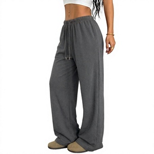 Pantalon de survêtement ample en molleton de coton pour femme, personnalisable avec broderie, style streetwear décontracté, vente en gros - Product Image 5