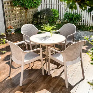 Les ventes directes d'usine peuvent être personnalisées couleur chaise de jardin en plastique extérieur meubles de terrasse en rotin