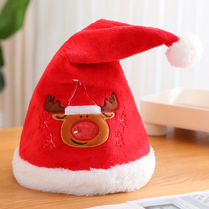 Nouvelles décorations de Noël musicales oscillantes Led adultes et enfants chapeaux de père noël dessin animé bonhomme de neige wapiti chapeaux de noël - Product Image 3
