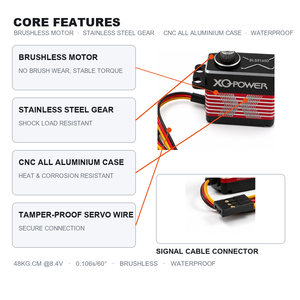 Servomoteur <span class=keywords><strong>de</strong></span> direction XQ-POWER XQ-BLS8145D 48KG Brushless Étanche pour Bateau RC, 8.4V HV, Vitesse 0.106s, Personnalisation ODM - Product Image 4
