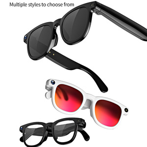 Gafas inteligentes con montura blanca y lentes azules y amarillas, material de plástico y titanio - Product Image 3