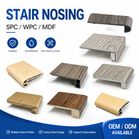 Profilé de nez de marche monobloc WPC REGAL, finition chêne clair, système de fixation par clic, étanche, antidérapant, pour bordure d'escalier intérieur, OEM