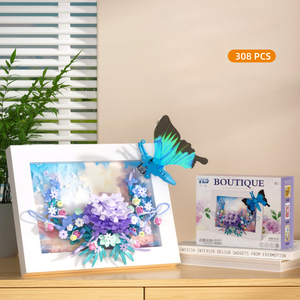 Decoración del hogar, modelo de bloques de construcción magnéticos 3D, marco de imagen de abejas girasoles, Mini juego de bloques de construcción - Product Image 6