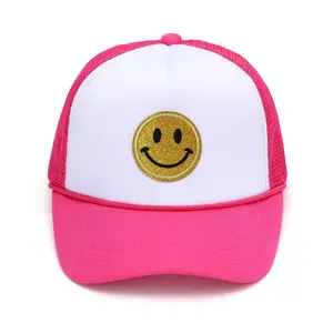 Design Your Own 5 Panel Towel Embroidery OTTO Classic Gorras Mesh Smiley Cartoon Trucker Baseball Kids Hats With Custom Logo