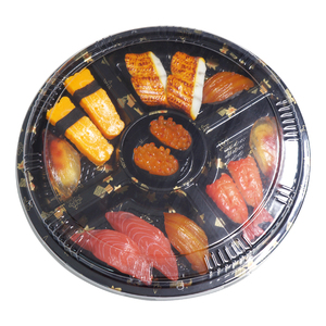 3 4 5 6 Compartment round disposable sushi trays plastic tray takeaway sushi box