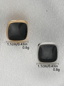 Chất lượng cao 11mm vuông Kẽm hợp kim kim loại nút tinh tế Đen Inlay mạnh mẽ Shank nhấn nút trang trí cho hàng may mặc - Product Image 2