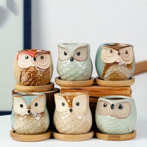 Maceta Pequeña de Cerámica con Diseño de Casa de Dibujos Animados JM, Mini Maceta para Bonsáis, Suculentas, Plantas de Interior, Juego de Macetas para Jardín - Product Image 4