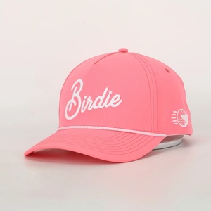 Custom 5-Panel 3D Embroidery Logo <b>Waterproof</b> Sporty Quick Dry Dad Golf Sports Cap Curved Brim Polyester Baseball Rope <b>Hat</b> - Product Image 3