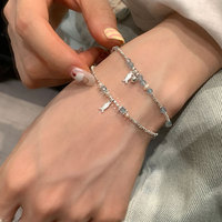 Argent bleu clair cristal petit poisson pour Bracelet pour femmes polyvalent luxe mode perlé bijoux haut de gamme exquis