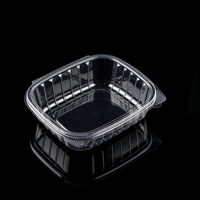 Contenant alimentaire jetable écologique transparent en PET avec couvercle articulé et fermeture hermétique, 20 oz, pour salades de fruits, chewing-gums, gelées et autres aliments à emporter