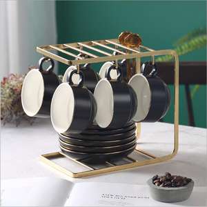 Set Da Caffè in ceramica 19 Pezzo in stile Europeo Classico Tazza di Caffè Piattino Pomeriggio 6 Persone Usano Tè In Porcellana Set Da Caffè - Product Image 5