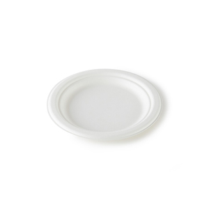 Lot de 100 assiettes rondes jetables en bagasse blanches de 23 cm pour fêtes, bio et biodégradables, origine Chine - Product Image 3