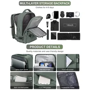 Mochilas escolares personalizadas, mochila para ordenador portátil con carga USB impermeable de viaje para hombres y mujeres