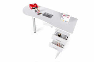 <span class=keywords><strong>Mesa</strong></span> de <span class=keywords><strong>manicura</strong></span> profesional, muebles, mesas de salón de uñas usadas, hierro blanco, todo tipo de cosméticos, soporte de Metal, MFC y ribete de PVC de 2mm - Product Image 3