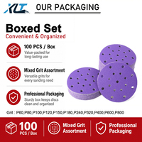 Disques abrasifs en céramique violets 6 pouces 17 trous auto-agrippants anti-colmatage papier de verre dureté moyenne OEM pour réparation de peinture automobile