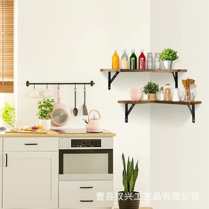 Modern Chinese Style Wooden Wall <b>Shelf</b> Carbonized Paulownia Wood Corner <b>Rack</b> Iron Wood Combination Display Storage <b>Rack</b> - Product Image 3