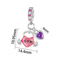 Breloques Pan Charms en argent, thèmes Fitness, Gants de musculation, Haltères, Boxe, Perles compatibles avec bracelet original, pour la salle de sport, bébé, fille, Berluque, cadeau